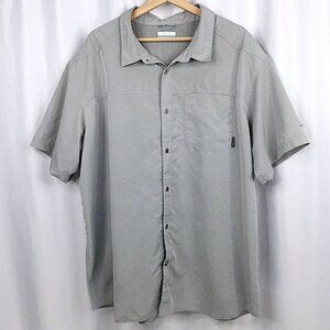 Columbia Omni-Wick Men's Short Sleeve Button Down Shirt Size XXL Gray Vented